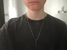 2021 nueva moda rectángulo negro colgante, collar de los hombres de moda Simple cadena de acero inoxidable collar de hombre joyería, regalo