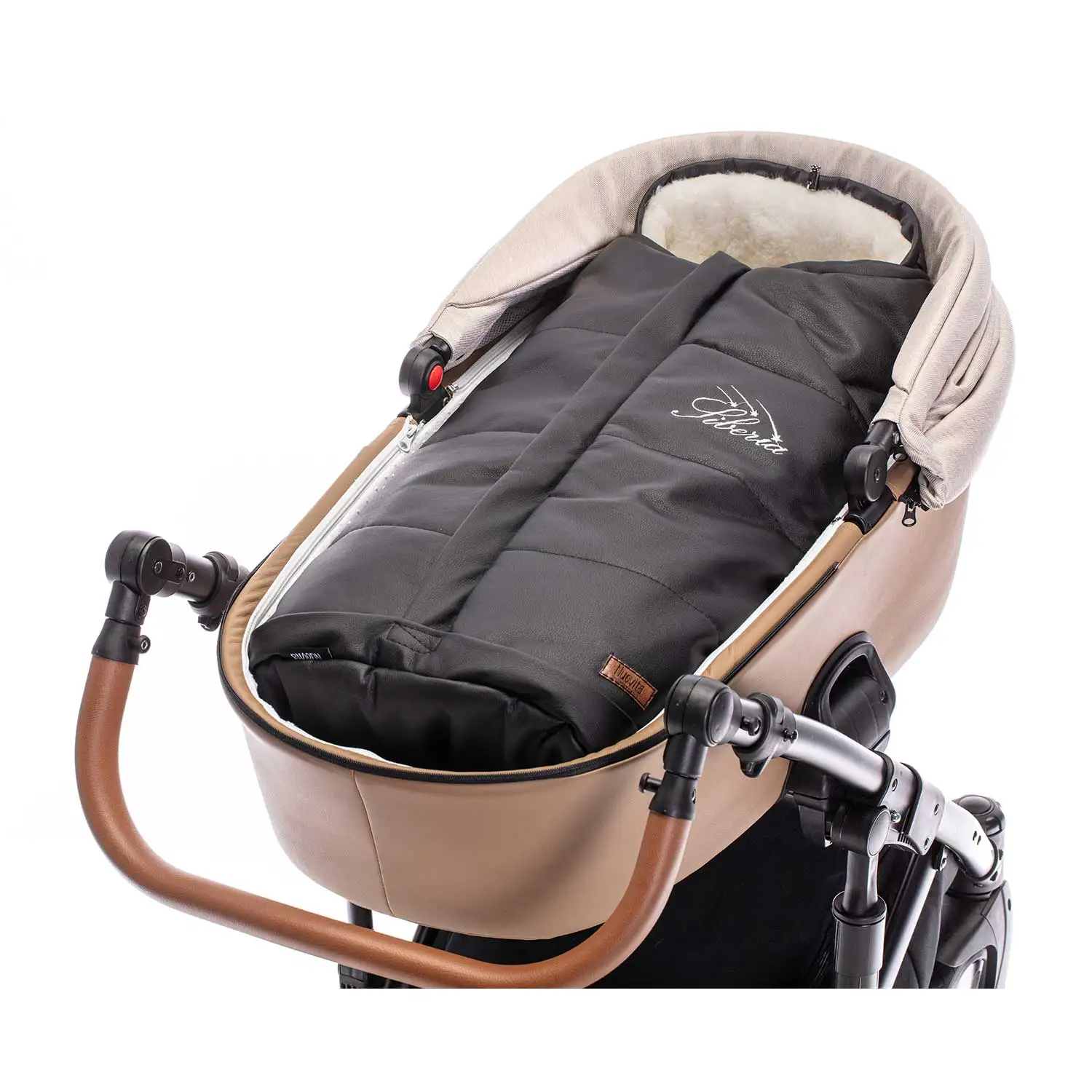 Конверт зимний меховой Nuovita Siberia Lux Bianco(Nero/Черный