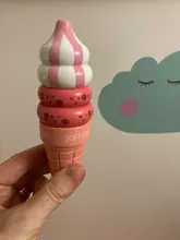 Juego de helados de madera para niños, juguete para juego de imitación, cocina, juguetes de madera para niños, preescolar, niña, niño, Montessori, 4 unidades/lote