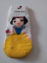 Calcetines de princesa de Disney para mujer, medias coreanas de dibujos animados, tobilleras divertidas, calcetines de algodón para chicas, calcetines cortos de tubo para adultos, 1 par