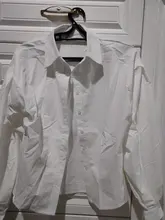 Blusa con manga de linterna para mujer, camisa holgada con botones a la moda para primavera y otoño, Color liso