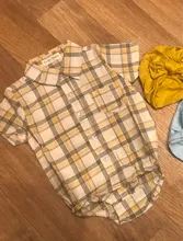 Sanlutoz-monos de algodón para bebés, ropa de moda para recién nacidos, de manga corta, a cuadros, de verano