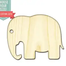 Вырезанный по дереву Слон-на заказ Выберите свой размер-лазерная резка Деревянные Художественные товары для рукоделия Настенный декор свадебный детский DCS0205