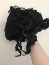 Peluca rizada corta Afro americana para mujeres negras, con flequillo pelo sintético resistente al calor, Cosplay, uso diario, Dream Ice