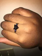 Anillo de circonia cúbica con forma de corazón negro para parejas, sortija, Zirconia, circonita, zirconita, zirconita, circón, estilo romántico, Popular, aniversario de boda