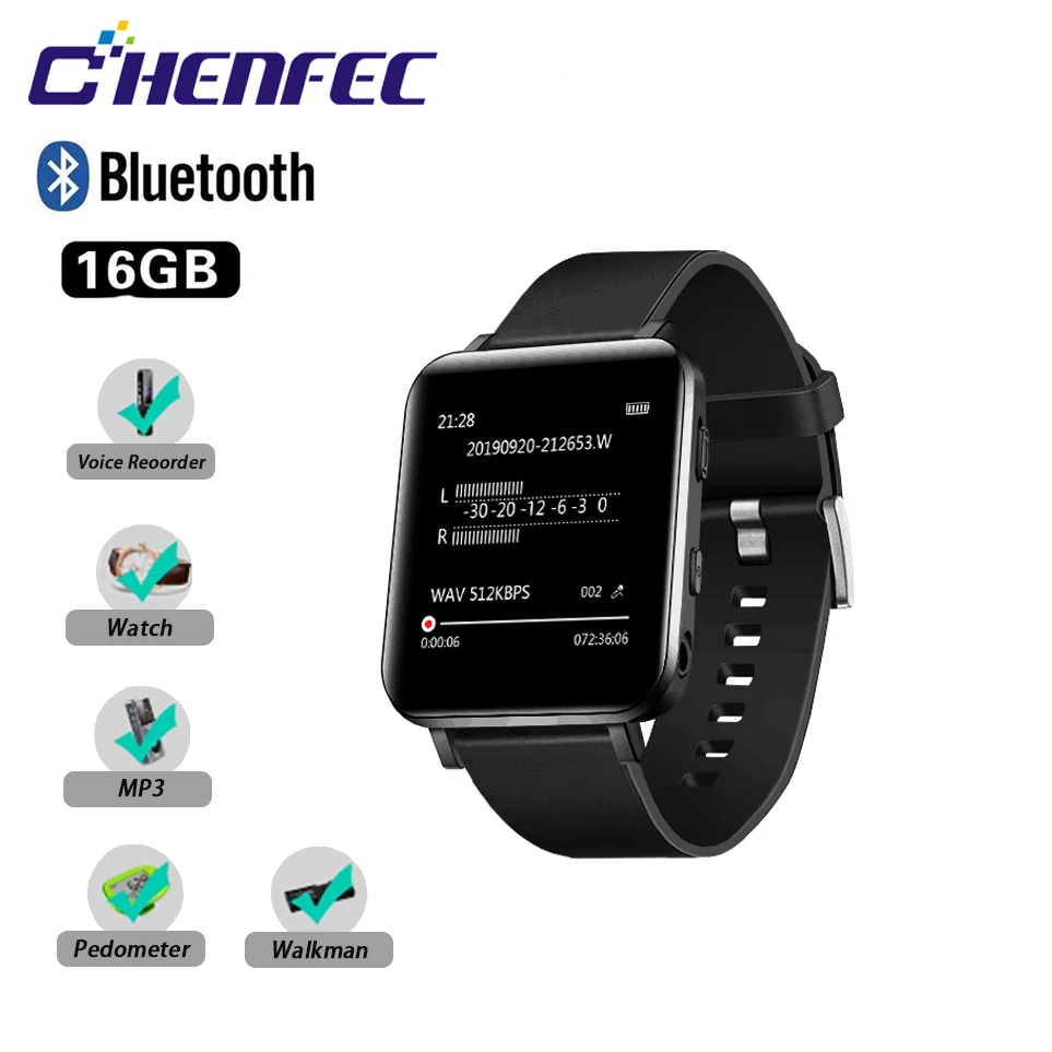 

16GB Clip MP3 Player with Bluetooth, Sports Watch MP3 Player with Touch Screen, Mini MP3 Player HiFi Lossless Sound Music Player