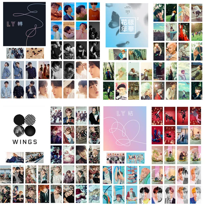 KPOP Bangtan Boys Wings Love Yourself ответ Tear Lomo карта Фотокарта плакат Soul Persona фото Jimin jin J-HOPE |