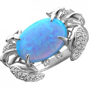 

Miriada ring crab with Opals and cubic zirconia