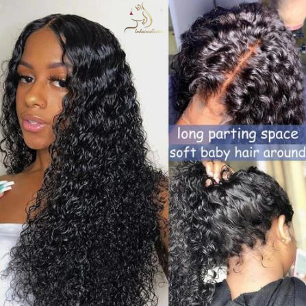 

Lace Front Wig Brazilian Curly Remy Human Hair Wigs Pre Plucked Hairline 130%-180% Density For Black Women