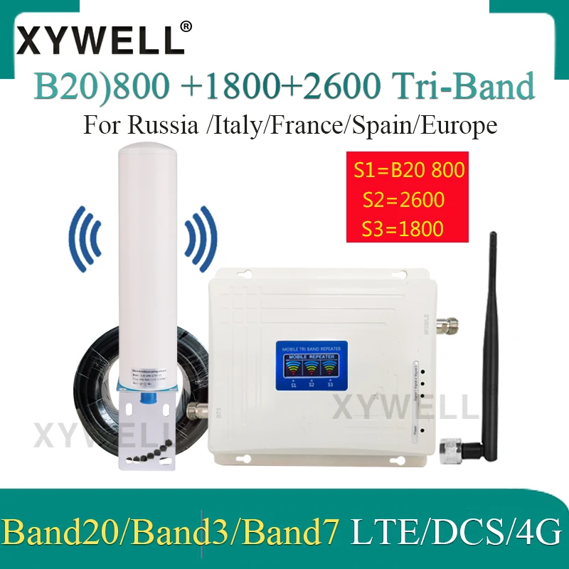 New! LTE B20 800 1800 2600 Mhz Tri-Band 4G Cell