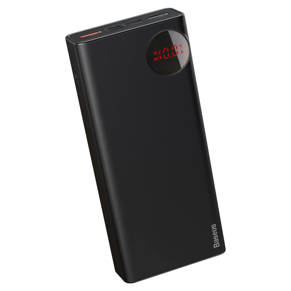Внешний аккумулятор Baseus Mulight Digital Display Quick charge PD3.0+QC3.0 Power Bank 18W 20000mAh Black PPALL-MY01 |