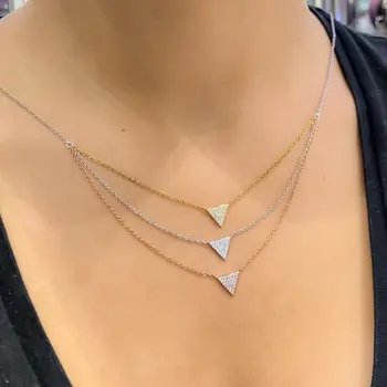 

Multi Pendant Triangle Triple Trend Silver Necklace
