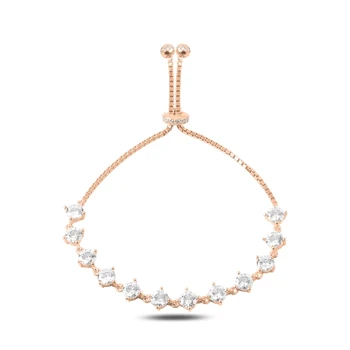 

KUTAYDAN 925 Sterling Silver Zircon Stone Watercourse Elevator Bracelet