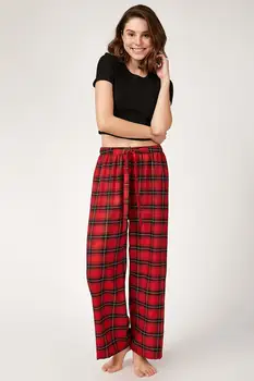 

Happiness ist. Women's Plaid Pattern Viscose Sleepwear Six