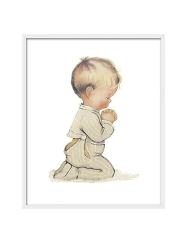 

Cuadriman | Box Praying Child Small-Finish Smooth Canvas Beige-23x30 cm