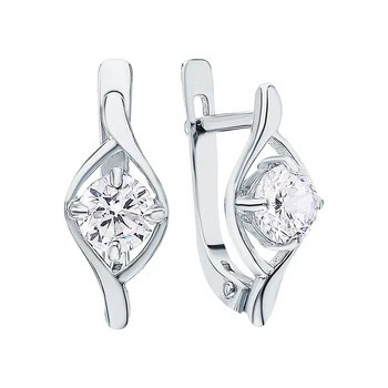 

Silver earrings with cubic zirconia sunlight sample 925