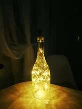 Wine-Bottle Lights-Battery Halloween-Bar-Decor Cork String Led Wedding Christmas Party