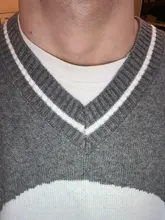 Rapcopter-suéteres Y2K para mujer, suéteres de calaveras con cuello de pico, blusas de punto azules informales holgadas, ropa de calle Retro para mujer, Tops de punto 2020