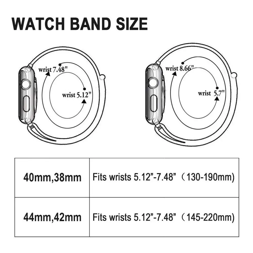 Ремешок apple watch 44mm 42mm 44mm 38mm 40mm нейлоновая спортивная петля iwatch series 5 4 3 2 1 ремешок для часов браслет apple watch band