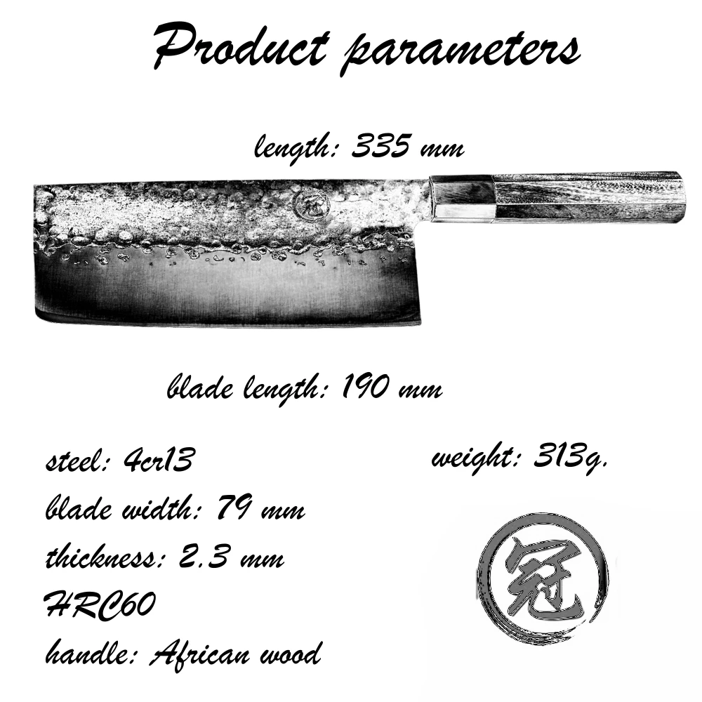 Китайский Кливер ручной работы, 7,5 дюймов, нож шеф-повара для нарезки, инструменты для приготовления пищи, ручной Кованый нож из высокоуглеродистой нержавеющей стали для измельчения овощей
