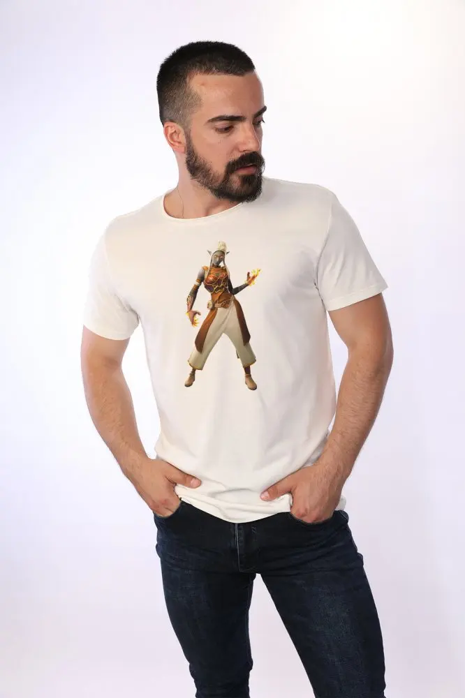 Мужская хлопковая белая футболка Angemiel Wear Ember Fortnite|Футболки| |
