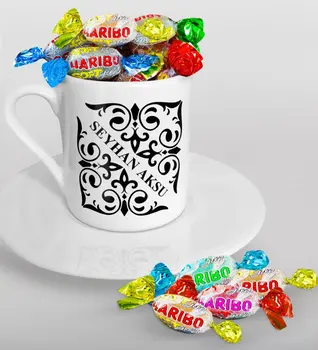 

Personalized Is Turkish coffee Cup and Haribo Candy Gift Seti-10