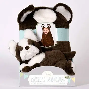

Little Miracles Animal Hugs Collection - Original baby blanket with hood for children Animal Design dog model