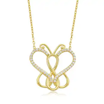 

925 sterling Silver Infinity Butterfly Lady Necklace