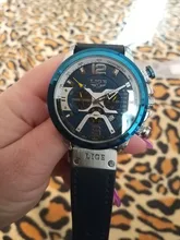 LIGE-Reloj analógico de cuero para Hombre, accesorio de pulsera resistente al agua con cronógrafo, marca de lujo deportivo de complemento masculino con diseño moderno, disponible en color azul, 2021