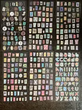 Pegatinas decorativas hechas a mano para álbum de recortes, calcomanías con números del alfabeto en inglés, Retro, decoración de álbumes y diarios, lote de 6 unidades