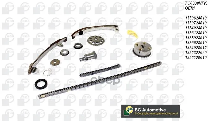 Комплект Цепи Грм Toyota Avensis Verso 2001-2005, Camry 2001-2004, Previa 2000-2007, Rav-4 2000-2006 Bga арт. TC0330VFK