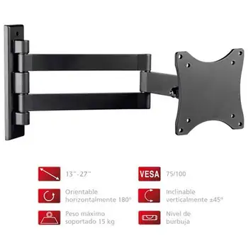 

Soporte de pared fonestar para tv/monitor - orientable - 13-27' (33-68.5cm) - 180º horizontal 45º vertical - negro