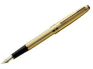 

Montblanc fountain pen with gold plate and linear engraving