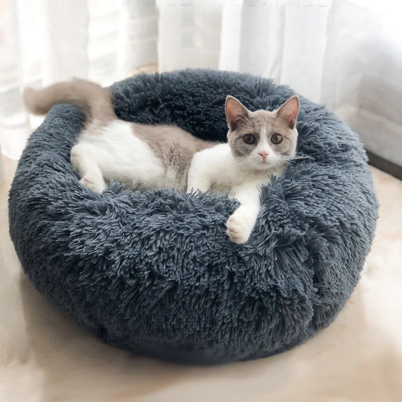 

Deep Sleep Dog Cat Bed Soft Warm Fleece Mat Pet Puppy Cat House Bed Comfy Calming Cat Donut Cushion Washable Sofa6 Colors S-4XL