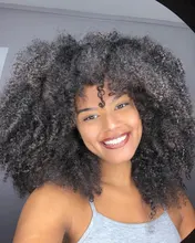 Extensiones de cabello humano Afro rizado para mujer negra, 4 mechones, extensión Natural, Clip de pelo rizado, Color 1b, Super Icon, 8-20 pulgadas