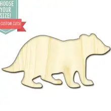 10 Барсуков вырезанные по дереву-на заказ Выберите свой размер-лазерная резка Деревянные Художественные товары для рукоделия Настенный декор свадебный детский DCS0060