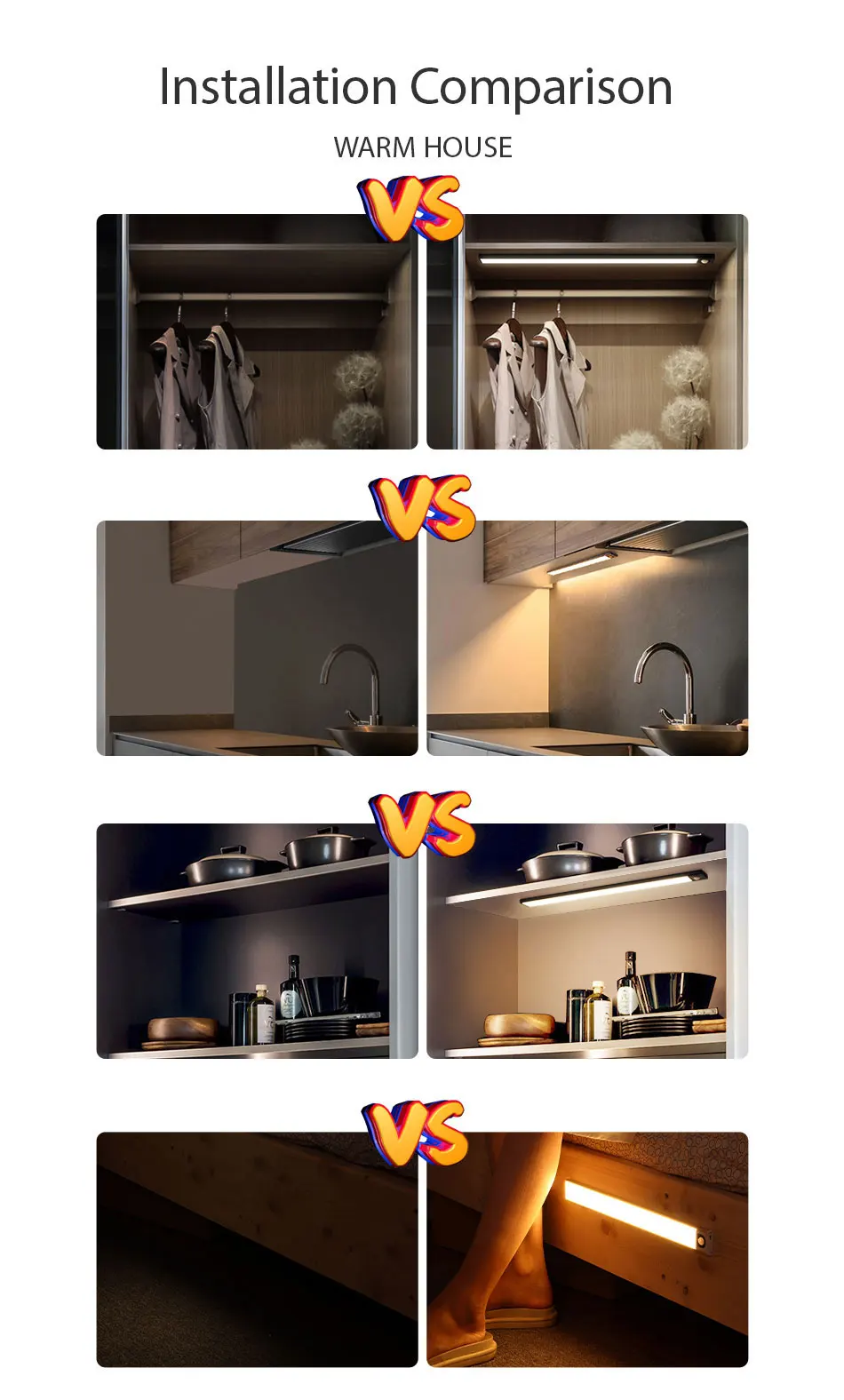 Ultra-thin LED Cabinet Light Rechargeable Motion Sensor Light USB Night Lights Induction Lamp Wardrobe Closet Kitchen Lighting