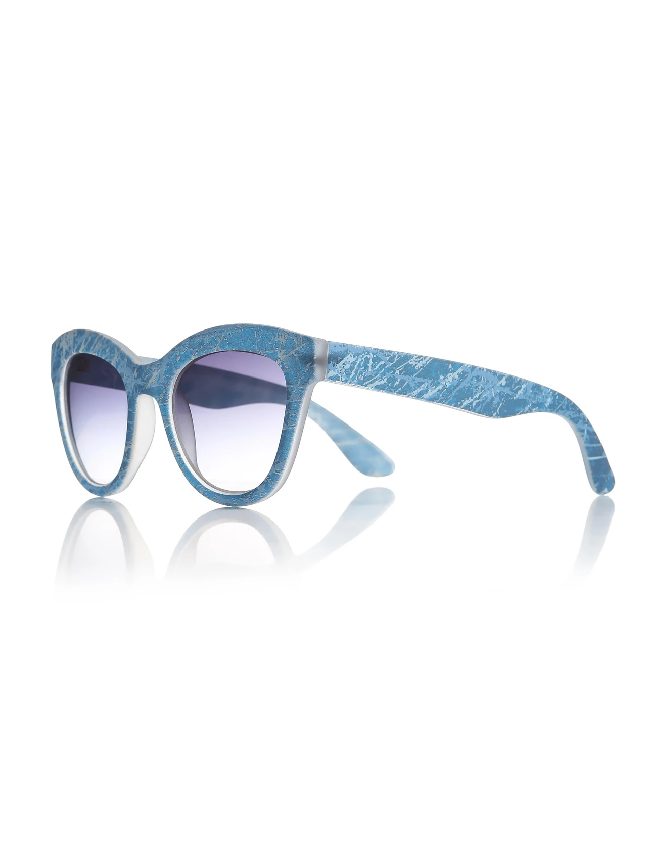 

Women's sunglasses e 1818 with e bone blue organic butterfly cat eye 50-20-140 exess