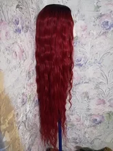 Peluca natural de cabello sintético para mujeres negras, pelo largo de onda de agua de 42 pulgadas, fibra de alta temperatura, Rubio, degradado, marrón