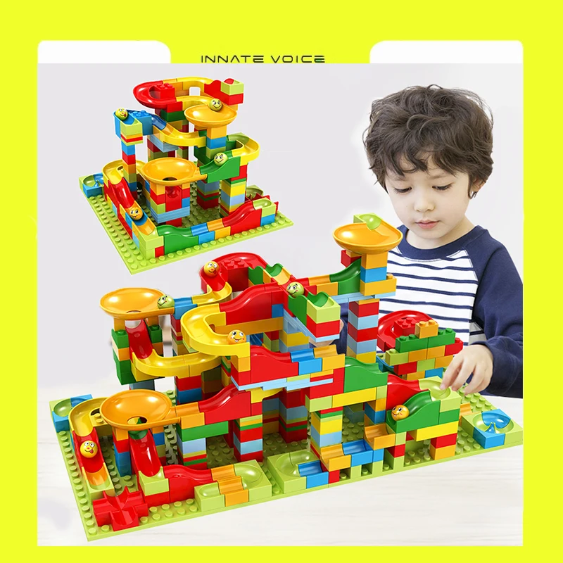 PROD 1005001893773824 ZK20 165/195/330PCS Marble Race Run Block
Compatible Duploed Build Blocks Compatible Slide Kidss Educational Toys
Gifts