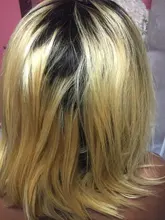 Pelucas de cabello humano con encaje Frontal para mujer, 1B/27 Bob corto, 180%, brasileño, 13x4, ombré, Bob, Remy, 4x4, cierre de encaje