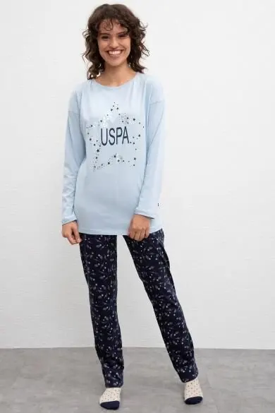 U.S. POLO ASSN. Голубой пижамный комплект