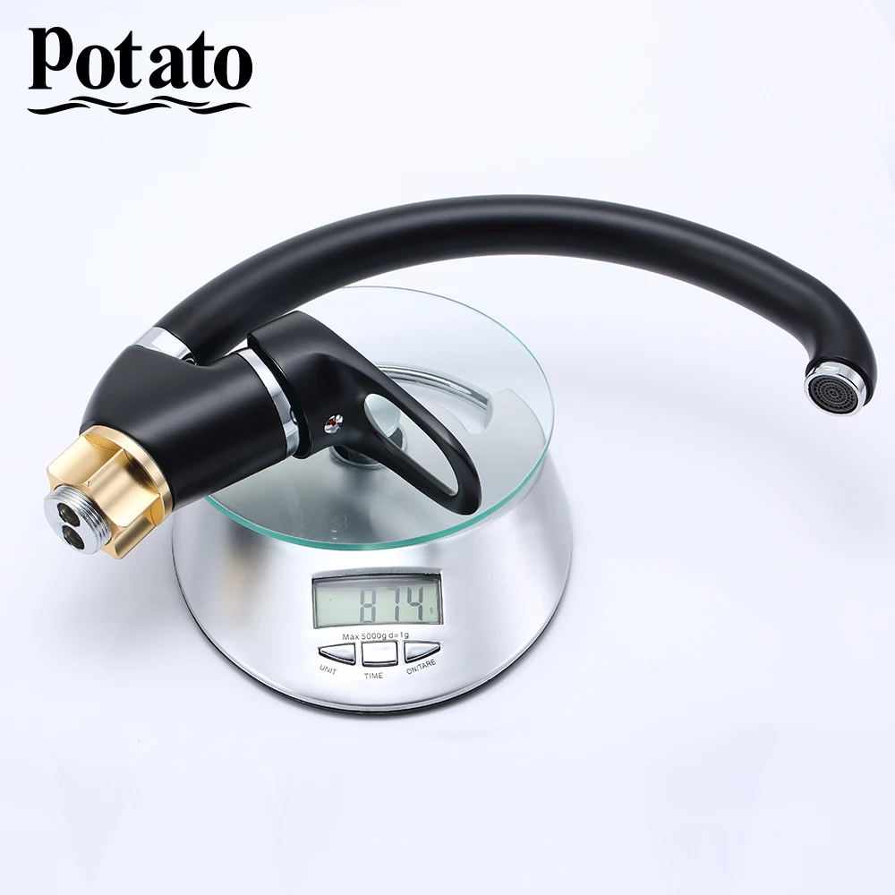 Potato 2 colors Kitchen Faucet modern top quality kitchen sink faucet water mixer deck mounted faucet saving water p5925-6