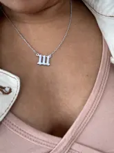 111, 222, 333, 444, 555, 777, 888, 999, 666 diablo collar de acero inoxidable Ángel número adornos colgantes para collares joyería minimalista