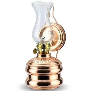 

Hammered Copper decorative Gas Oil Lamp Hand Made - Home Decor - From Turkey - Height (± 5% - Gas Lamp) 25 cm -