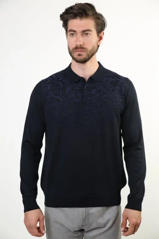 

Sweater Polo Collar Male Sweater 4346