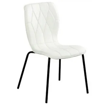 

Chair Nina upholstered white leatherette black legs