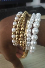 Tocona 6 unids/set de oro de moda cuentas de colores estrella perla multicapa con cuentas pulseras para las mujeres encanto regalo de joyas de fiesta 5483