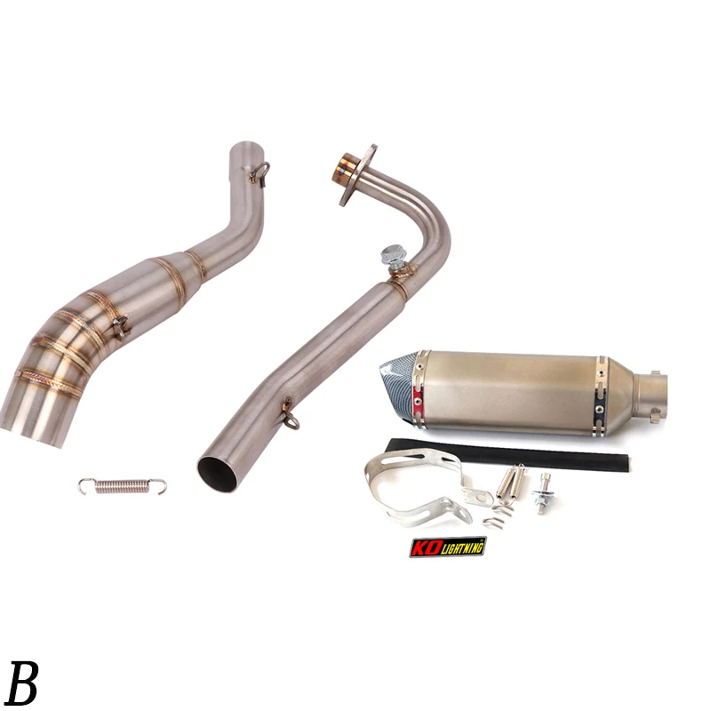 Slip On Motorcycle Exhaust Front Link Pipe And 51mm Muffler Stainless Steel Exhaust System For Kawasaki Z125 Until 2018 - Image 3