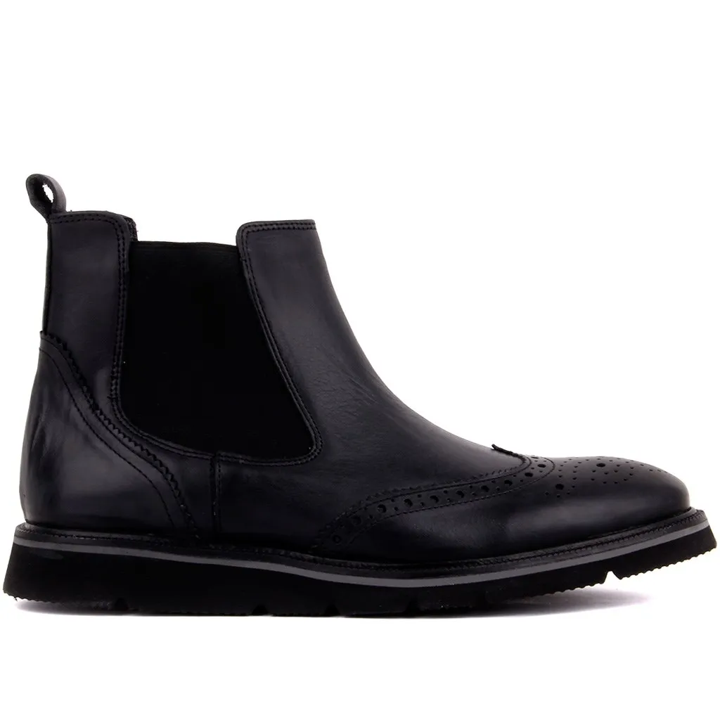 Sail-Lakers черные кожаные мужские ботинки челси